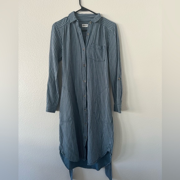 Anthropologie Blue and White Striped Dress - Picture 3 of 11